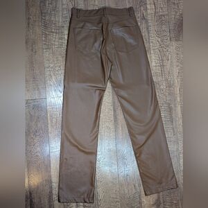 Zara Chocolate Brown Faux Leather Straight Pants